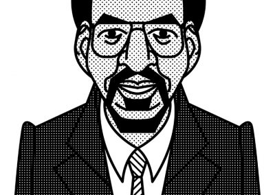 Walter E. Williams Illustration Portrait by Richard Smotherman, Prime Minister of Graphic Design