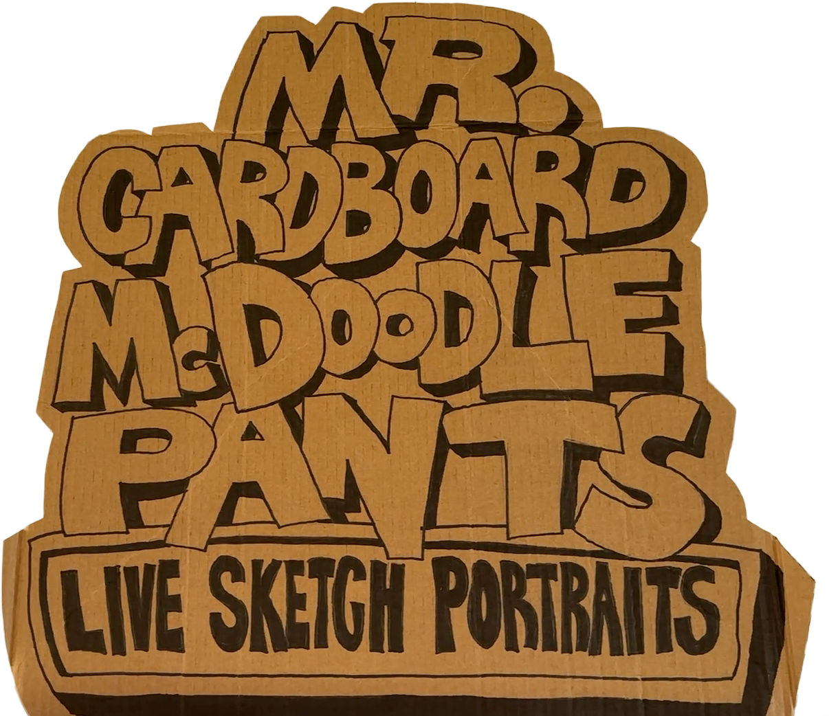 Mr. Cardboard McDoodle Pants - Live Sketch Portraits